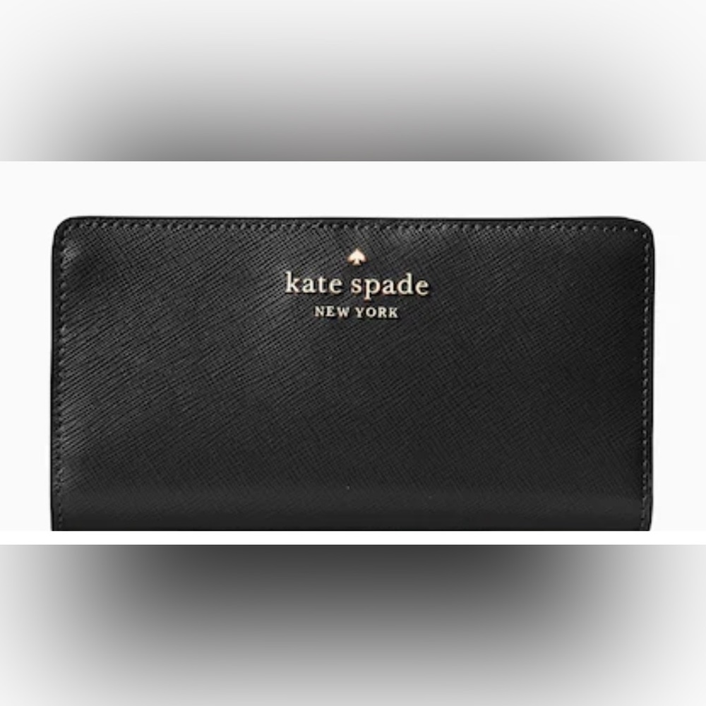 Kate Spade New w/tags RP$169 Leather Large Slim Bifold Wallet Stacie Black - Picture 2 of 7
